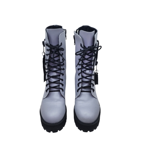 POSTER GIRL Gray Combat Boots - Picture 2 of 10